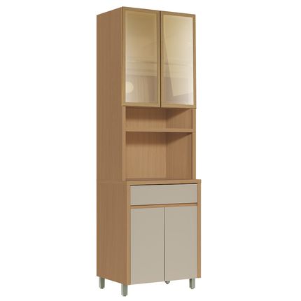 Paneleiro Nesher Condessa 70cm 04 Portas 01 Gaveta - Carvalho/Greige