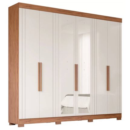 Guarda-Roupa-Panan-Cecilia-6-Portas-com-Espelho-na-cor-Cinamomo-Off-White---1