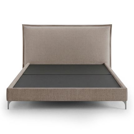 Cama de Casal Flora Queen 160cm Tecido Linho - Marrom