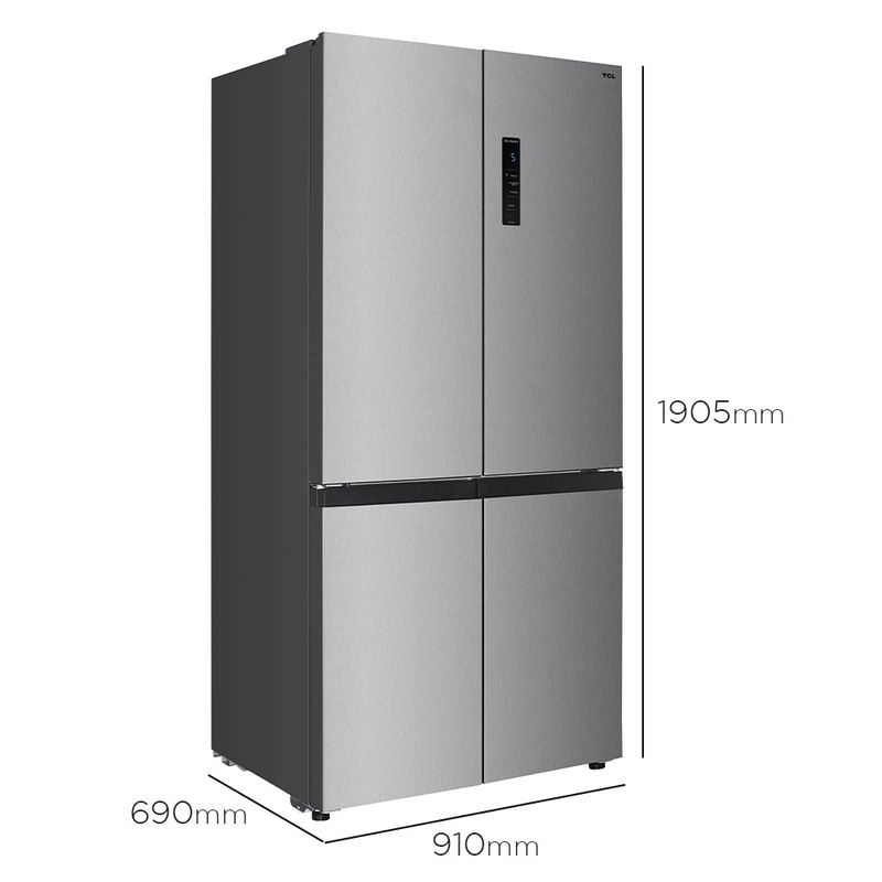 Geladeira TCL C589CDN 4 portas 600 Litros Side By Side Inox