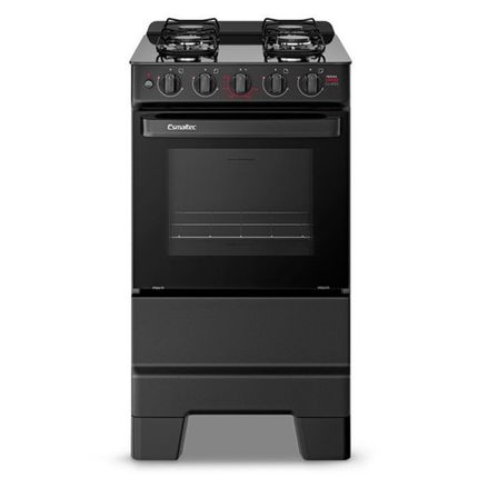 Fogão Esmaltec Ideal Super Glass 4 bocas com Mesa de vidro e Acendimento automático - Preto