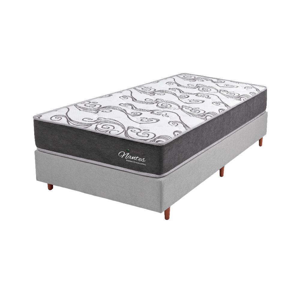 Colchão para Solteiro Topázio Nantes D26 88cm + Box Tozatto Uni Naturale