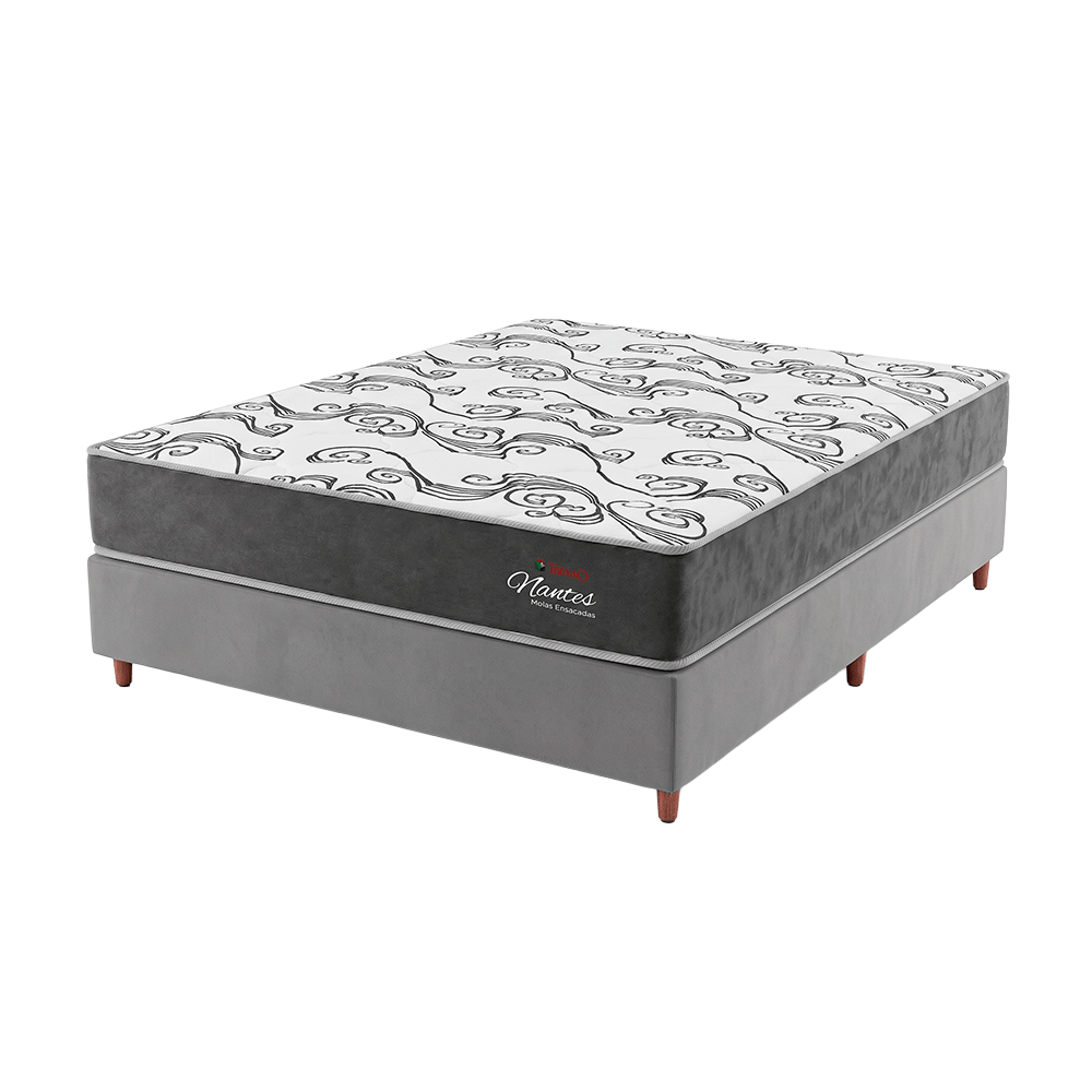 Colchão para Casal Topázio Nantes D26 138cm + Box Tozatto Uni Naturale