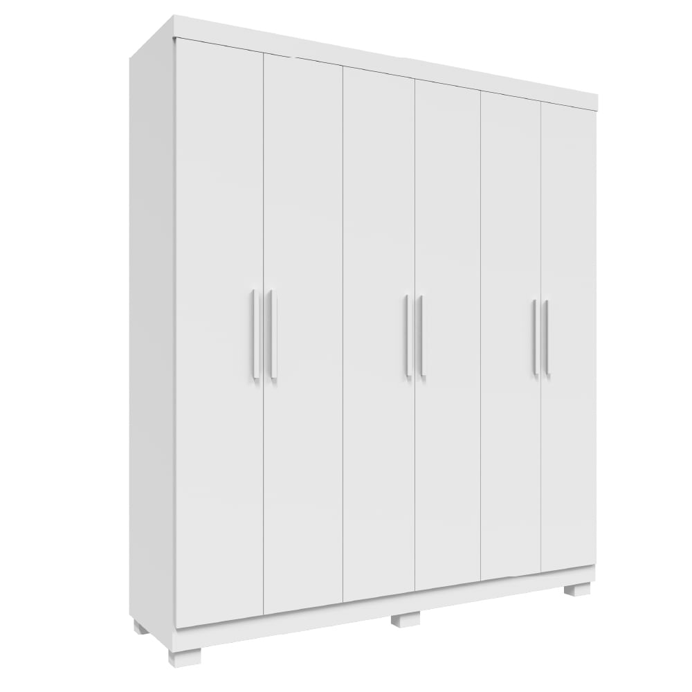 Guarda Roupa ACP Lana 6 Portas com Pés 100% MDF - Branco