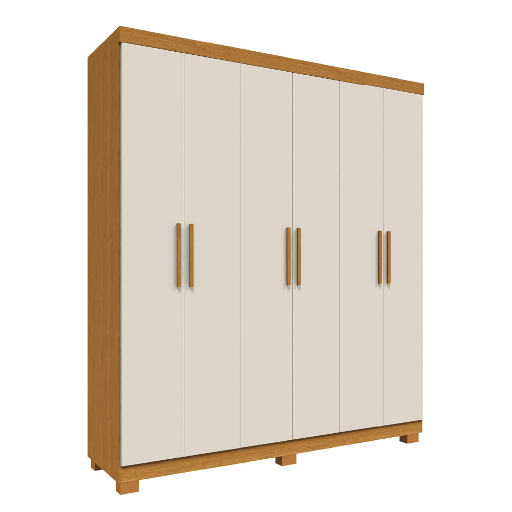 Guarda Roupa ACP Lana 6 Portas - Cinamomo/Off White
