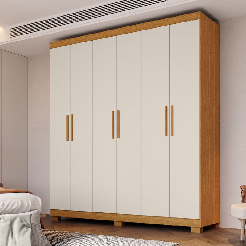 Guarda Roupa ACP Lana 6 Portas - Cinamomo/Off White - Moveis Linhares