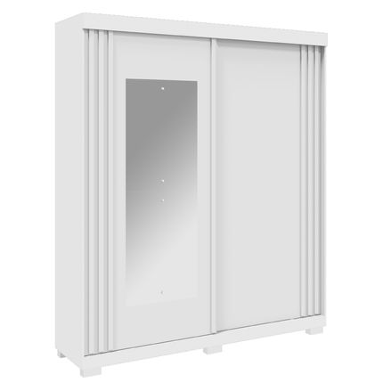Guarda Roupa ACP Athena 2 Portas Slide com Espelho - Branco