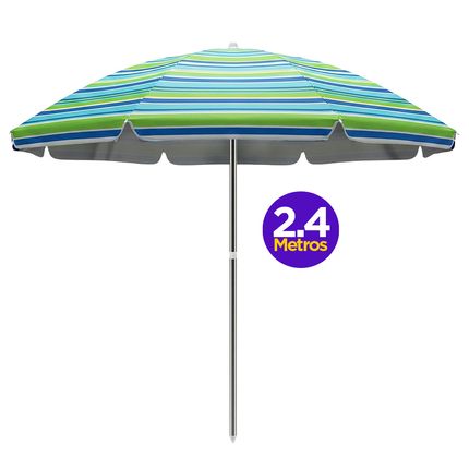 Guarda-Sol Elomio 2,4 Metros Silver Coating - Cores Sortidas
