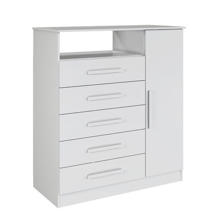 Cômoda ACP Madri com 5 Gavetas e Sapateira - Branco