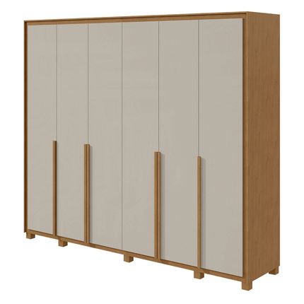 Guarda Roupa Lopas Imperatore 6 Portas com Pés - Amêndoa Clean/Off White