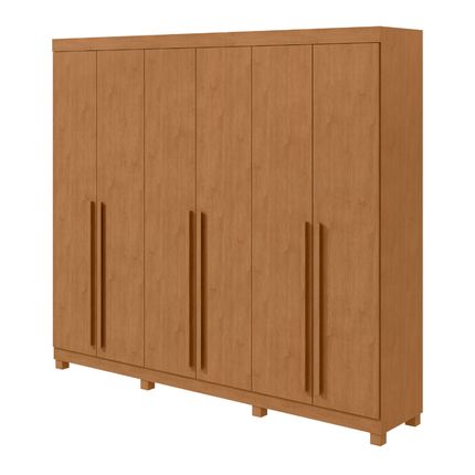 Guarda Roupa Lopas Bertha 6 Portas e 4 gavetas - Amêndoa