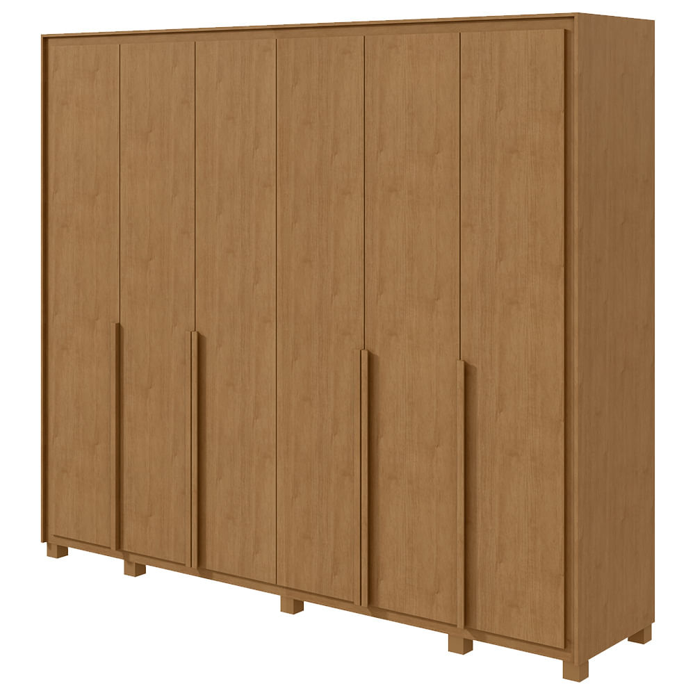 Guarda Roupa Lopas Imperatore 6 Portas com Pés - Amêndoa Clean