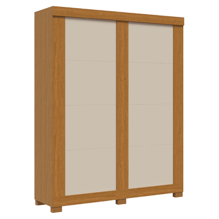 Guarda Roupa ACP Helena 2 portas com Gavetas Corrediças Telescópicas - Cinamomo/Off White