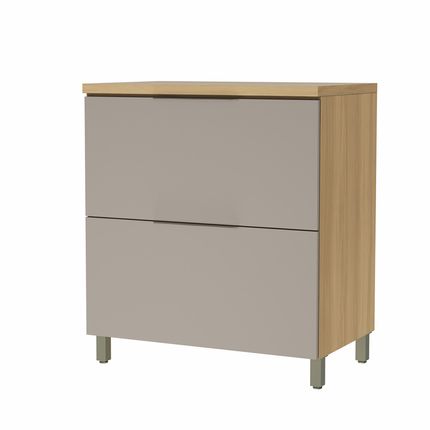 Balcão Nesher Marquesa 80cm com 1 Porta e 1 Gaveta - Nature/Greige