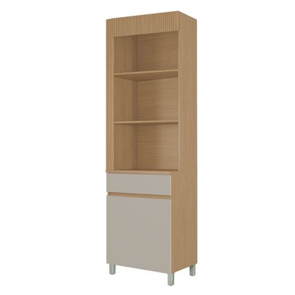 Paneleiro Angular Nesher Realeza Premium 65cm com 01 Porta e 01 Gaveta - Carvalho/Greige