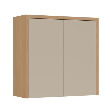 Armário Aéreo Nesher Condessa 80cm 2 Portas - Carvalho/Greige