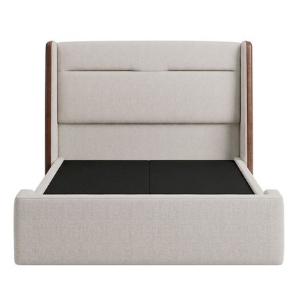 Cama de Casal Monza King 195cm tecido Linho - Bege