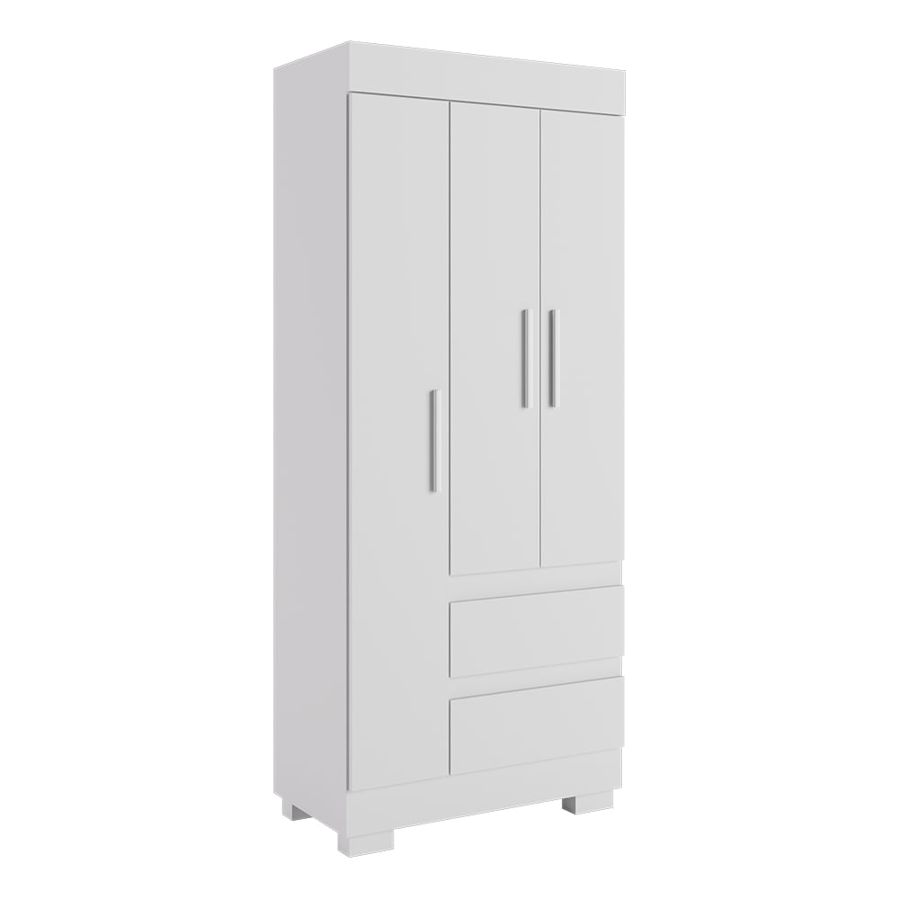 Guarda Roupa ACP Maya Plus 3 Portas e 2 gavetas com pés - Branco