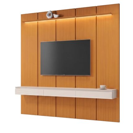 Home EDN Estone Suspenso 225cm para TV até 75'' - Cedro/Off White