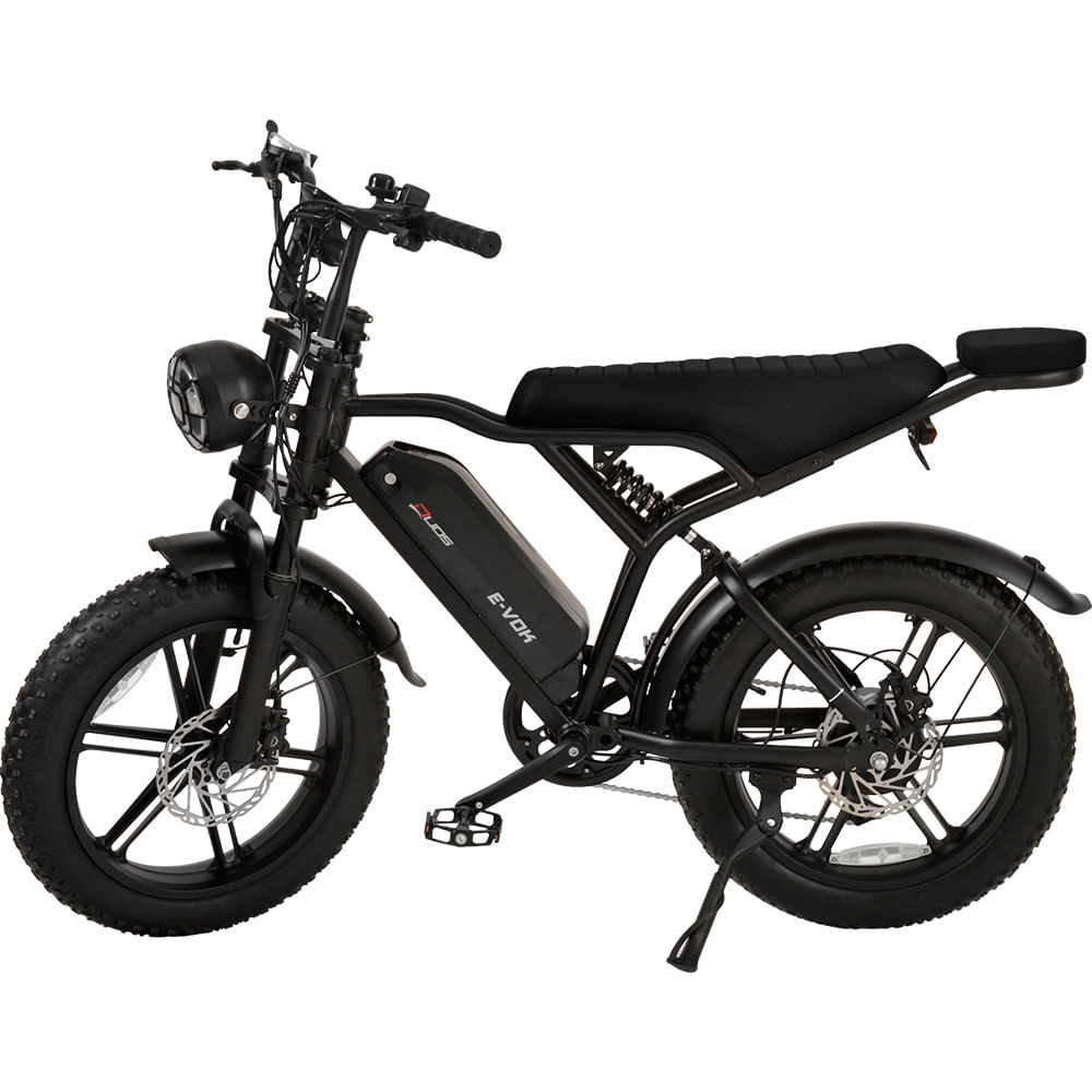 Bicicleta Elétrica Autopropelido Duos E-Vok 48V 1000W - Preta