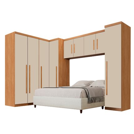 Guarda Roupa Modulado Benetil Dallas com 9 Portas - Cinamomo/Off White