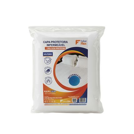 Capa Protetora Impermeável Slim Solteiro 90x190x30cm - Branca