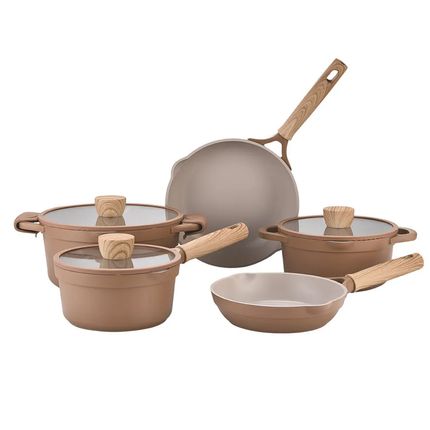 Conjunto de Panelas 5 Peças Brinox Ceramic Life Duna com Indução - Terracota