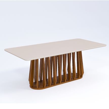 Mesa Cimol Pitanga Natuame 210x100cm - Madeira/Off White MESA CIMOL PITANGA NATUAME C/VD MAD/OFF 210X100