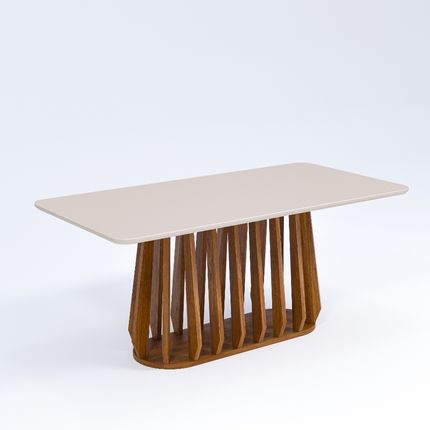 Mesa Cimol Pitanga Natuame 180x90cm - Madeira/Off White