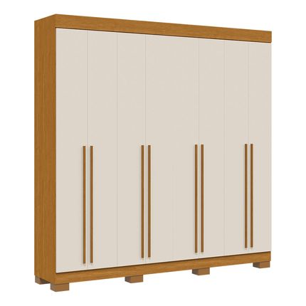 Guarda Roupa ACP Stella 8 Portas e 4 gavetas com pés - Cinamomo/Off White