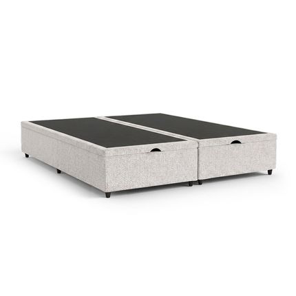 Base Box Baú Casal Queen 158cm BEQAA Tecido Linho com Pistão a gás - Bege