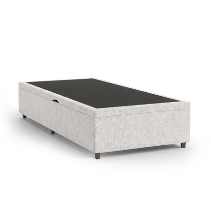 Base Box Baú Solteiro 88cm BEQAA Tecido Linho com Pistão a gás - Bege