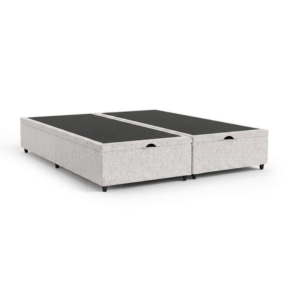 Base Box Baú Casal King 192cm BEQAA Tecido Linho com Pistão a gás - Bege