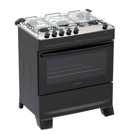 Fogão Atlas Mônaco Top 5 bocas com Acendimento Automático - Preto