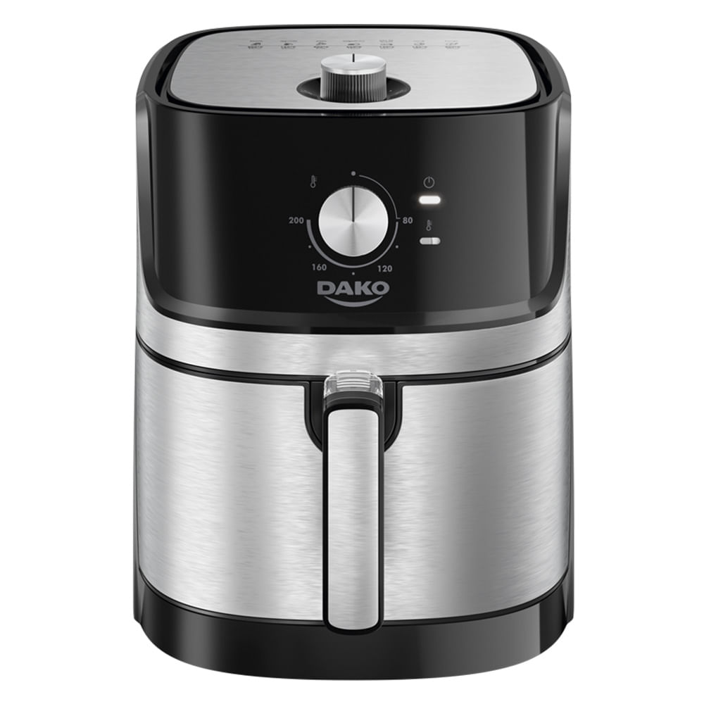 Fritadeira Elétrica Air Fryer Dako Analógica Inox 5 Litros 1700W