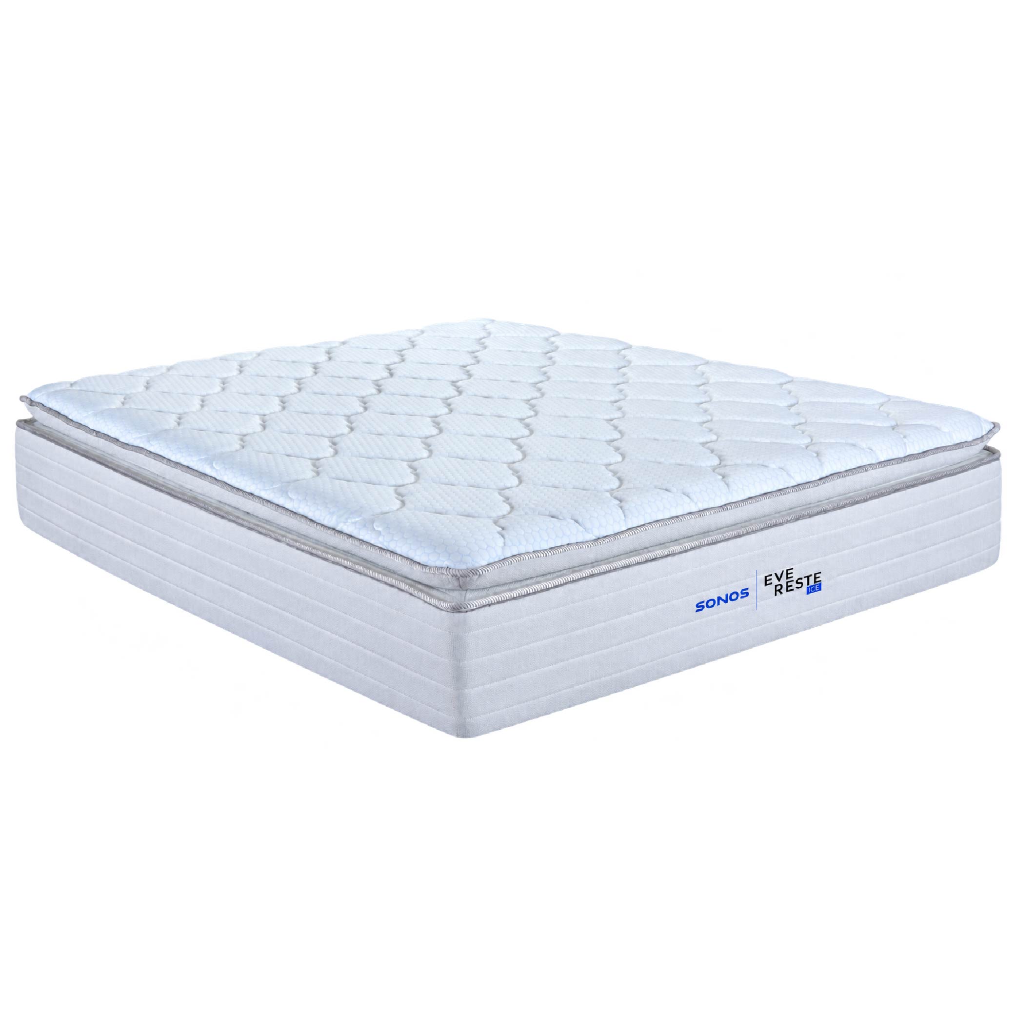 Colchão Casal Queen 158x198x34cm Sonos Everest Ice D33 Molas Ensacadas - Branco